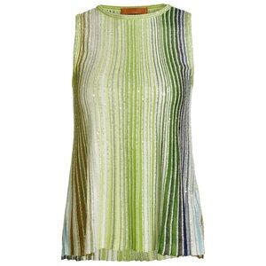 NWT Missoni Metallic Rib-Knit Stripe Top $1,260 46